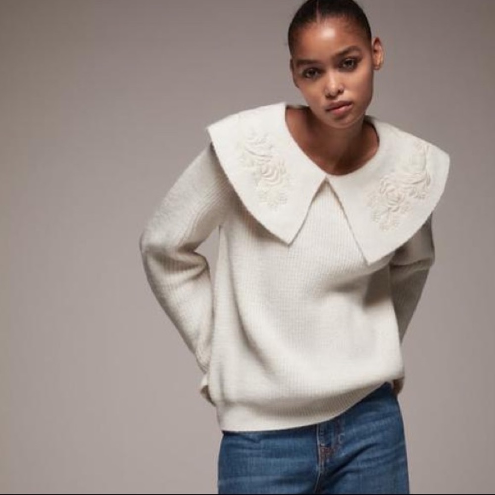 Oversized Collar Knit Sweater